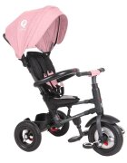 QPlay Tricicleta pentru copii Rito Rubber Roz cu roti din cauciuc pliabila maner telescopic sistem roata libera si greutate maxim suportata 25 kg
