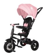QPlay Tricicleta pentru copii Rito Rubber Roz cu roti din cauciuc pliabila maner telescopic sistem roata libera si greutate maxim suportata 25 kg