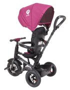QPlay Tricicleta pentru copii Rito Rubber Violet cu roti din cauciuc pliabila maner telescopic sistem roata libera si greutate maxim suportata 25 kg