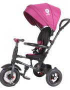 QPlay Tricicleta pentru copii Rito Rubber Violet cu roti din cauciuc pliabila maner telescopic sistem roata libera si greutate maxim suportata 25 kg