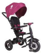 QPlay Tricicleta pentru copii Rito Rubber Violet cu roti din cauciuc pliabila maner telescopic sistem roata libera si greutate maxim suportata 25 kg