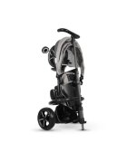 QPlay Tricicleta pentru copii Rito Star Negru pliabila cu maner cu control al directiei spatar matlasat ajustabil in 2 pozitii de la 10 luni roti din spuma Eva frana dubla si copertina XXL cu protectie UV50