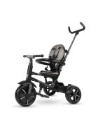 QPlay Tricicleta pentru copii Rito Star Rosu pliabila cu maner cu control al directiei spatar matlasat ajustabil in 2 pozitii de la 10 luni roti din spuma Eva frana dubla si copertina XXL cu protectie UV50