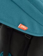 QPlay Tricicleta pentru copii Rito+ Turcoaz pliabila pentru copii cu spatar reglabil cu pozitie de somn 2 tipuri de suporti pentru picioarecopertina cu protectie UV si roti din cauciuc Eva