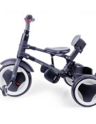 QPlay Tricicleta pentru copii Rito+ Turcoaz pliabila pentru copii cu spatar reglabil cu pozitie de somn 2 tipuri de suporti pentru picioarecopertina cu protectie UV si roti din cauciuc Eva