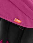 QPlay Tricicleta pentru copii Rito+ Violet pliabila cu spatar reglabil cu pozitie de somn 2 tipuri de suporti pentru picioarecopertina cu protectie UV si roti din cauciuc Eva