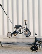 QPlay Tricicleta pentru copii Stager Argintiu evolutiva pliabila scaun reglabil roti Eva suport pentru picioare maner parental reglabil