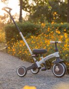 QPlay Tricicleta pentru copii Stager Maro evolutiva pliabila scaun reglabil roti Eva suport pentru picioare maner parental reglabil