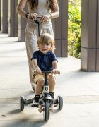 QPlay Tricicleta pentru copii Stager Maro evolutiva pliabila scaun reglabil roti Eva suport pentru picioare maner parental reglabil