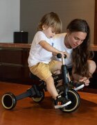 QPlay Tricicleta pentru copii Stager Platinum evolutiva pliabila scaun reglabil roti Eva suport pentru picioare maner parental reglabil