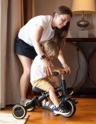 QPlay Tricicleta pentru copii Stager Platinum evolutiva pliabila scaun reglabil roti Eva suport pentru picioare maner parental reglabil
