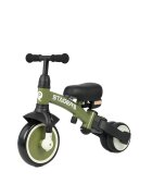 QPlay Tricicleta pentru copii Stager Verde evolutiva pliabila scaun reglabil roti Eva suport pentru picioare maner parental reglabil