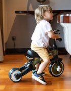 QPlay Tricicleta pentru copii Stager Verde evolutiva pliabila scaun reglabil roti Eva suport pentru picioare maner parental reglabil