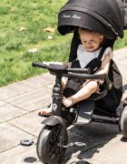 QPlay Tricicleta ultrapliabila Nova Max Bej maner telescopic spatar rotativ si reglabil cadru din aluminiu roti Eva accesorii incluse