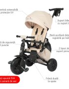 QPlay Tricicleta ultrapliabila Nova Max Bej maner telescopic spatar rotativ si reglabil cadru din aluminiu roti Eva accesorii incluse