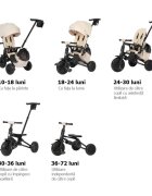 QPlay Tricicleta ultrapliabila Nova Max Bej maner telescopic spatar rotativ si reglabil cadru din aluminiu roti Eva accesorii incluse