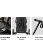QPlay Tricicleta ultrapliabila Nova Max Bej maner telescopic spatar rotativ si reglabil cadru din aluminiu roti Eva accesorii incluse