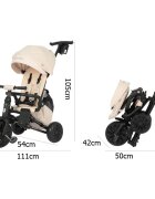 QPlay Tricicleta ultrapliabila Nova Max Bej maner telescopic spatar rotativ si reglabil cadru din aluminiu roti Eva accesorii incluse