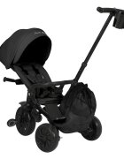 QPlay Tricicleta ultrapliabila Nova Max Negru maner telescopic spatar rotativ si reglabil cadru din aluminiu roti Eva accesorii incluse