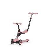 QPlay Trotineta 3in1 Sema Roz cu scaun maner telescopic si ajustabil suport pentru picioare detasabil greutate suportata 50 kg
