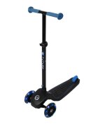 QPlay Trotineta Future albastru 3 roti cu lumini LED pliabila ghidon reglabil platforma antialunecare greutate suportata 50 kg