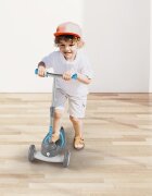 QPlay Trotineta Mika Albastru 3 roti cu LED pliabila ghidon reglabil greutate suportata 50 kg varsta 2 ani+