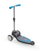 QPlay Trotineta Mika Albastru 3 roti cu LED pliabila ghidon reglabil greutate suportata 50 kg varsta 2 ani+