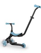 QPlay Trotineta pentru copii Sema EVO Albastru 6 in 1 multifunctionala cu scaunel maner telescopic parental inaltime ajustabila cadru din aluminiu greutate admisa 50 kg