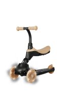 QPlay Trotineta pentru copii Sema EVO Bej 6 in 1 multifunctionala cu scaunel maner telescopic parental inaltime ajustabila cadru din aluminiu greutate admisa 50 kg