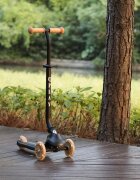 QPlay Trotineta pentru copii Sema EVO Bej 6 in 1 multifunctionala cu scaunel maner telescopic parental inaltime ajustabila cadru din aluminiu greutate admisa 50 kg