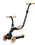 QPlay Trotineta pentru copii Sema EVO Bej 6 in 1 multifunctionala cu scaunel maner telescopic parental inaltime ajustabila cadru din aluminiu greutate admisa 50 kg