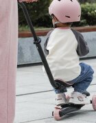QPlay Trotineta pentru copii Sema EVO Roz 6 in 1 multifunctionala cu scaunel maner telescopic parental inaltime ajustabila cadru din aluminiu greutate admisa 50 kg