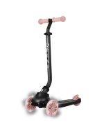 QPlay Trotineta pentru copii Sema EVO Roz 6 in 1 multifunctionala cu scaunel maner telescopic parental inaltime ajustabila cadru din aluminiu greutate admisa 50 kg