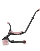 QPlay Trotineta pentru copii Sema EVO Roz 6 in 1 multifunctionala cu scaunel maner telescopic parental inaltime ajustabila cadru din aluminiu greutate admisa 50 kg