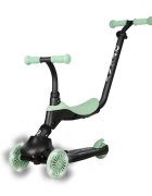 QPlay Trotineta pentru copii Sema EVO Verde 6 in 1 multifunctionala cu scaunel maner telescopic parental inaltime ajustabila cadru din aluminiu greutate admisa 50 kg