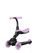 QPlay Trotineta pentru copii Sema EVO Violet 6 in 1 multifunctionala cu scaunel maner telescopic parental inaltime ajustabila cadru din aluminiu greutate admisa 50 kg