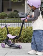 QPlay Trotineta pentru copii Sema EVO Violet 6 in 1 multifunctionala cu scaunel maner telescopic parental inaltime ajustabila cadru din aluminiu greutate admisa 50 kg