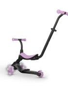 QPlay Trotineta pentru copii Sema EVO Violet 6 in 1 multifunctionala cu scaunel maner telescopic parental inaltime ajustabila cadru din aluminiu greutate admisa 50 kg