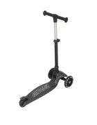 QPlay Trotineta pliabila pentru copii Sparkling Negru roti luminoase cu led platforma antiderapanta ghidon cu inaltime reglabila greutate admisa 50 kg