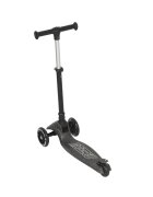 QPlay Trotineta pliabila pentru copii Sparkling Negru roti luminoase cu led platforma antiderapanta ghidon cu inaltime reglabila greutate admisa 50 kg
