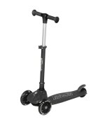 QPlay Trotineta pliabila pentru copii Sparkling Negru roti luminoase cu led platforma antiderapanta ghidon cu inaltime reglabila greutate admisa 50 kg