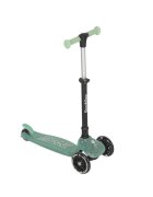 QPlay Trotineta pliabila pentru copii Sparkling Verde roti luminoase cu led platforma antiderapanta ghidon cu inaltime reglabila greutate admisa 50 kg