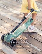 QPlay Trotineta pliabila pentru copii Sparkling Verde roti luminoase cu led platforma antiderapanta ghidon cu inaltime reglabila greutate admisa 50 kg