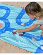 Quut Toys Prosop de plaja cu traseu auto 140 x 70 cm