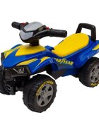 R-Sport Atv fara pedale pentru copii GoodYear 55Z-G Albastru actionat cu picioarele loc de depozitare sub scaun recomandat copiilor intre 1 si 3 ani volan cu melodii lumini