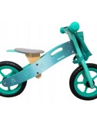 R-Sport Bicicleta copii fara pedale din lemn cu roti din spuma eva R10 turcoaz cu roti din spuma eva varsta 2-5 ani scaun reglabil geanta pentru obiecte mici sarcina maxima admisa 25 kg