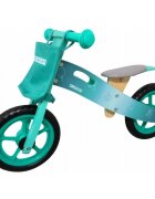 R-Sport Bicicleta copii fara pedale din lemn cu roti din spuma eva R10 turcoaz cu roti din spuma eva varsta 2-5 ani scaun reglabil geanta pentru obiecte mici sarcina maxima admisa 25 kg