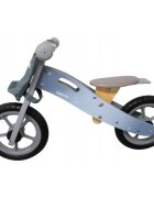 R-Sport Bicicleta copii fara pedale din lemn R10 gri cu roti din spuma eva varsta 2-5 ani scaun reglabil geanta pentru obiecte mici sarcina maxima admisa 25 kg