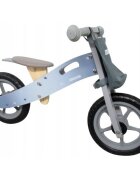 R-Sport Bicicleta copii fara pedale din lemn R10 gri cu roti din spuma eva varsta 2-5 ani scaun reglabil geanta pentru obiecte mici sarcina maxima admisa 25 kg