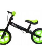 R-Sport Bicicleta copii fara pedale R4 verde-negru 11 inch scaun moale reglabil pe inaltime 37-43 cm roti din spuma EVA frana pe roata din fata cadru usor din otel pana la 35 kg